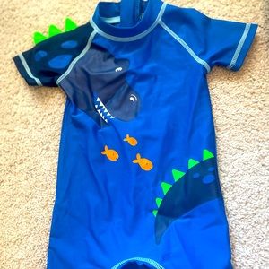 Boys Cartoon Short Sleeve One-piece Swimwear